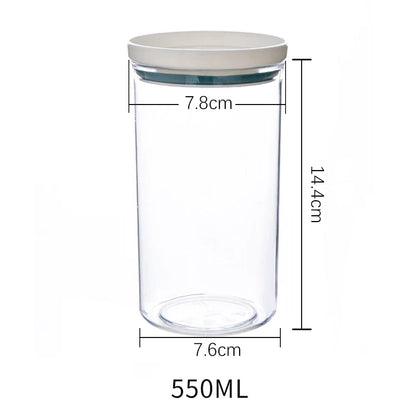 Sealed Jar Kitchen Storage Sealed Ring Bottle Food Grade Transparent Container Miscellaneous Grain Snack Storage Jar - ZOOMNSTORE