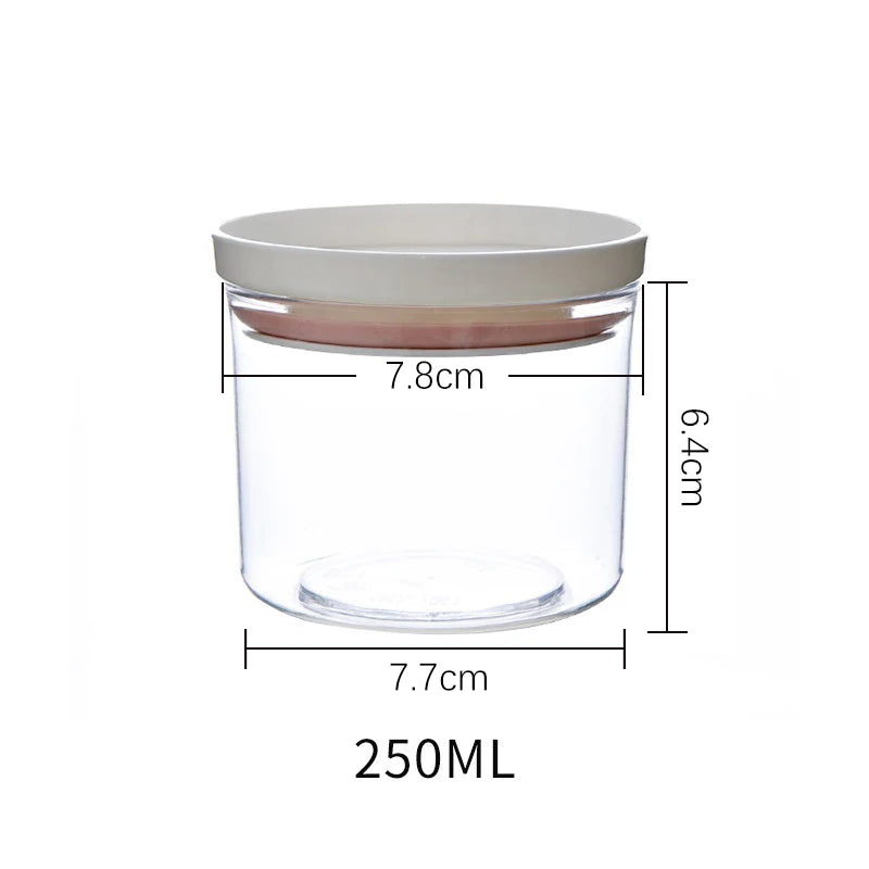Sealed Jar Kitchen Storage Sealed Ring Bottle Food Grade Transparent Container Miscellaneous Grain Snack Storage Jar - ZOOMNSTORE