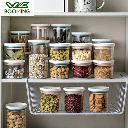 Sealed Kitchen Storage Box - Clear Food Canister Airtight Container with Wide Mouth - ZOOMNSTORE