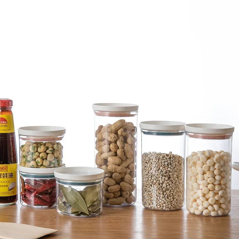 Sealed Kitchen Storage Box - Clear Food Canister Airtight Container with Wide Mouth - ZOOMNSTORE