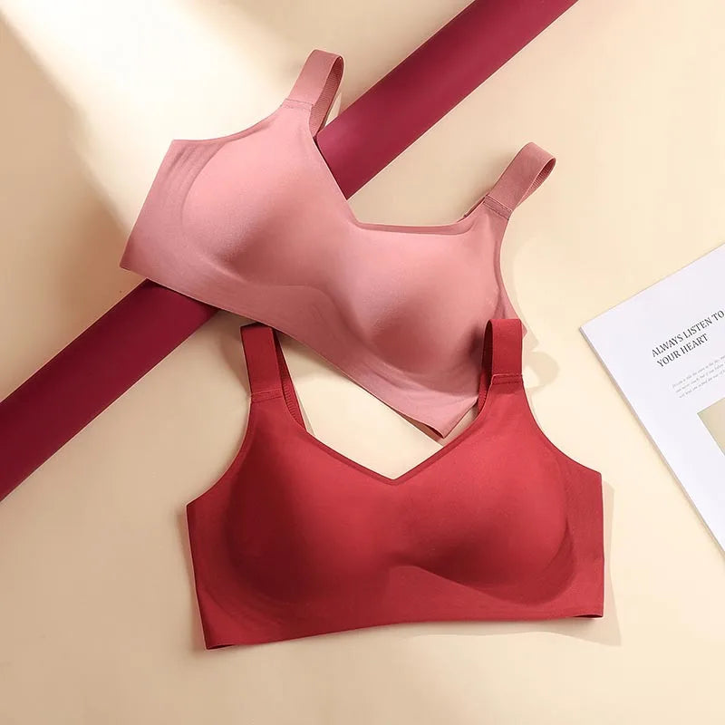 Seamless Bra Big Breasts - Wire Free Push Up Sports Bra | Breathable, Slim Fit, Back Closure - ZOOMNSTORE
