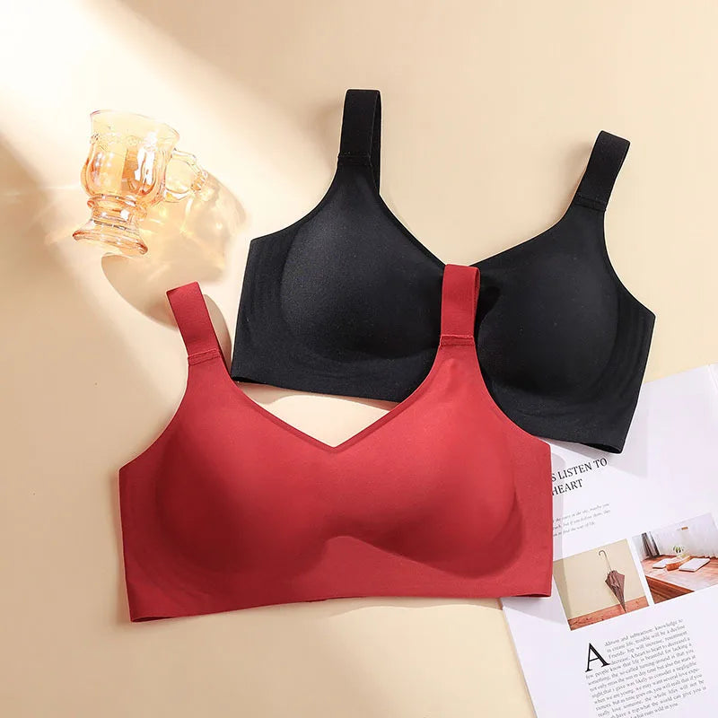 Seamless Bra Big Breasts - Wire Free Push Up Sports Bra | Breathable, Slim Fit, Back Closure - ZOOMNSTORE