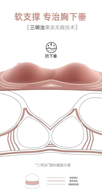 Seamless Bra Big Breasts - Wire Free Push Up Sports Bra | Breathable, Slim Fit, Back Closure - ZOOMNSTORE