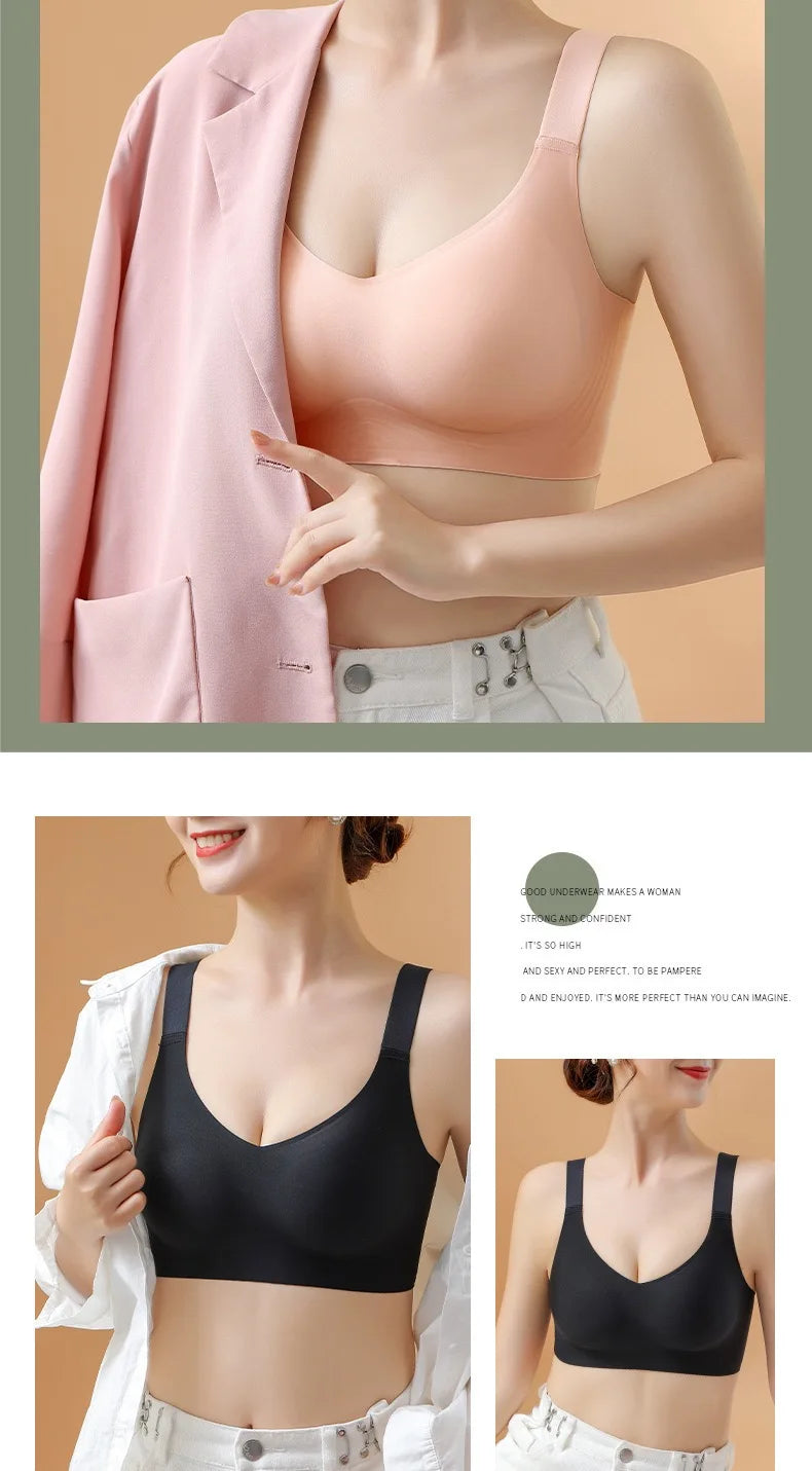 Seamless Bra Big Breasts - Wire Free Push Up Sports Bra | Breathable, Slim Fit, Back Closure - ZOOMNSTORE
