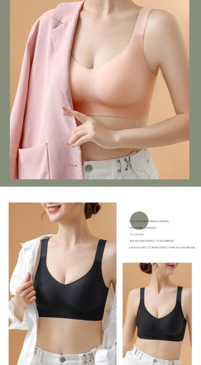 Seamless Bra Big Breasts - Wire Free Push Up Sports Bra | Breathable, Slim Fit, Back Closure - ZOOMNSTORE