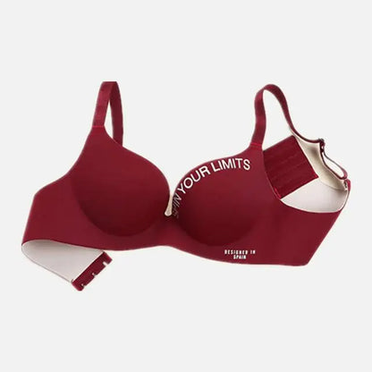 Simplicity Letters Printed Bra Sexy Deep V Thin Women's Lingerie Seamless Cup Surface Bralette No steel rings gather Brassiere - ZOOMNSTORE