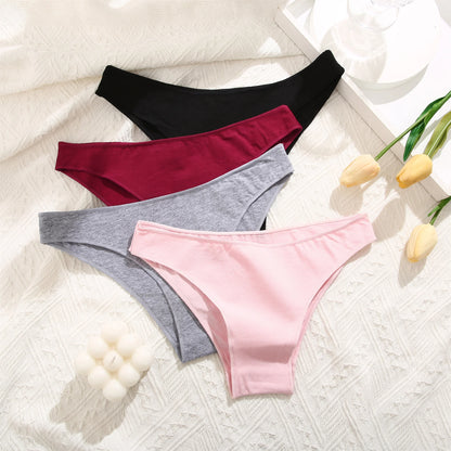 Seamless Cotton Panties – Low Waist Breathable Women's Briefs, Soft Stretchy Underwear - ZOOMNSTORE