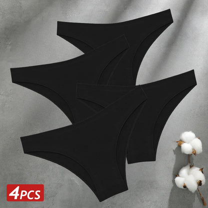 Seamless Cotton Panties – Low Waist Breathable Women's Briefs, Soft Stretchy Underwear - ZOOMNSTORE