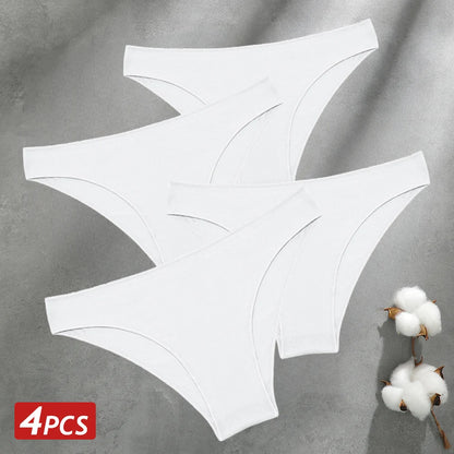 Seamless Cotton Panties – Low Waist Breathable Women's Briefs, Soft Stretchy Underwear - ZOOMNSTORE