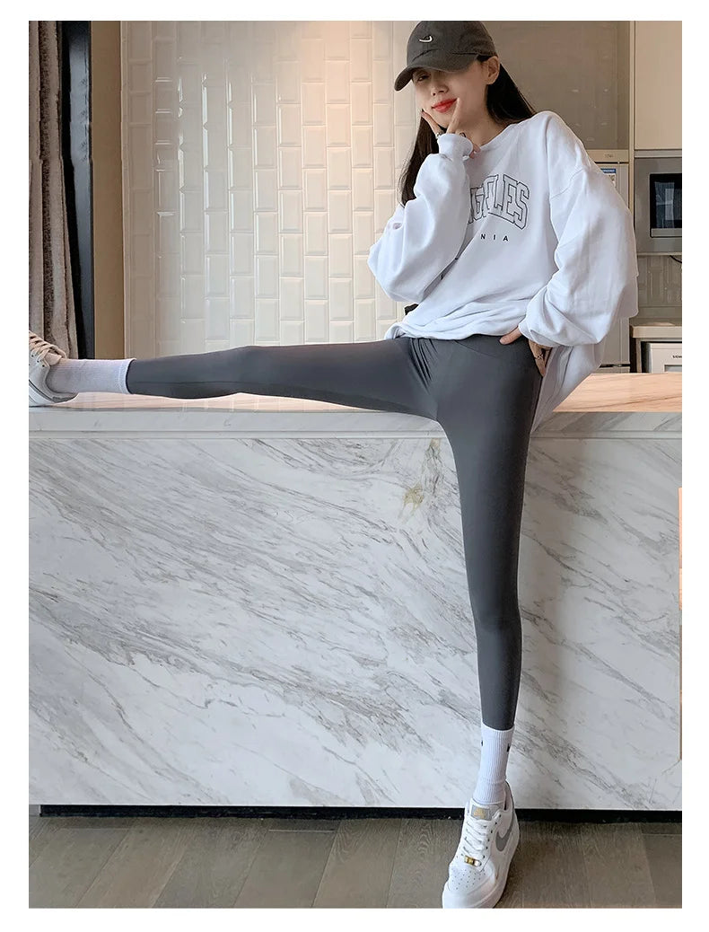 Seamless Leggings Women – High Waist Brushed Shark Fitness Pants | Slim Fit - ZOOMNSTORE