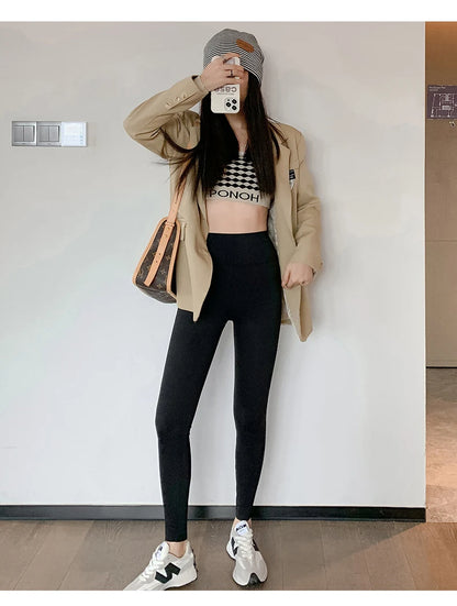 Seamless Leggings Women – High Waist Brushed Shark Fitness Pants | Slim Fit - ZOOMNSTORE