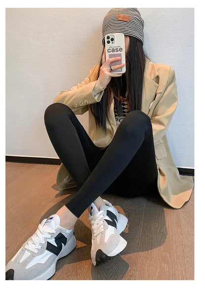 Seamless Leggings Women – High Waist Brushed Shark Fitness Pants | Slim Fit - ZOOMNSTORE