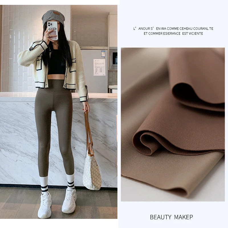 Seamless Leggings Women – High Waist Brushed Shark Fitness Pants | Slim Fit - ZOOMNSTORE