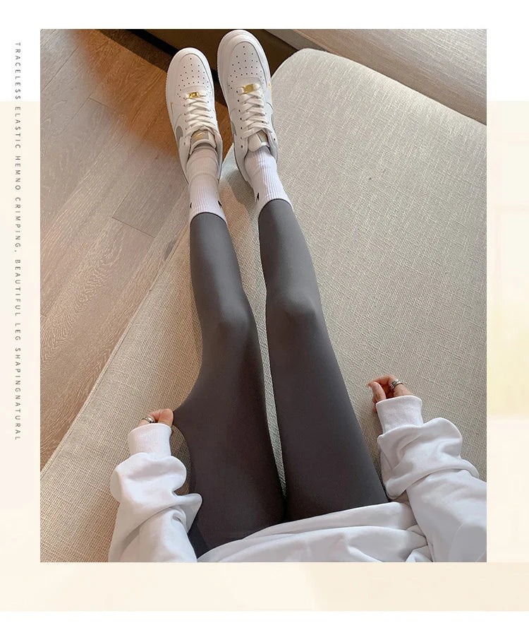 Seamless Leggings Women – High Waist Brushed Shark Fitness Pants | Slim Fit - ZOOMNSTORE