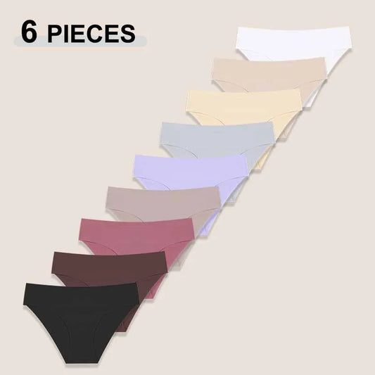 Seamless Low Waist Panties – 6Pcs Women's Breathable Briefs Set | High Elastic Lingerie - ZOOMNSTORE