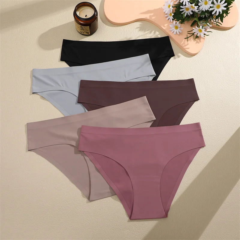 Seamless Low Waist Panties – 6Pcs Women's Breathable Briefs Set | High Elastic Lingerie - ZOOMNSTORE
