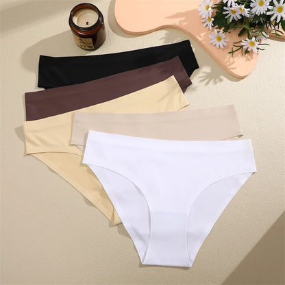 Seamless Low Waist Panties – 6Pcs Women's Breathable Briefs Set | High Elastic Lingerie - ZOOMNSTORE