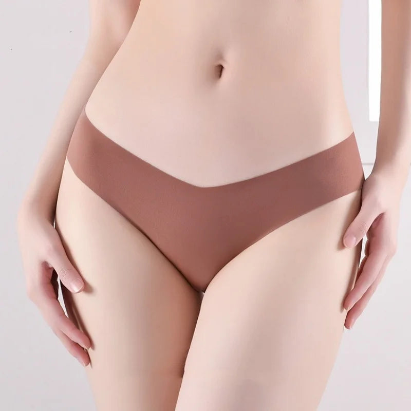 Seamless Low Waist Panties - 7Pcs Women Briefs Set With Cotton Crotch & Ice Silk - ZOOMNSTORE
