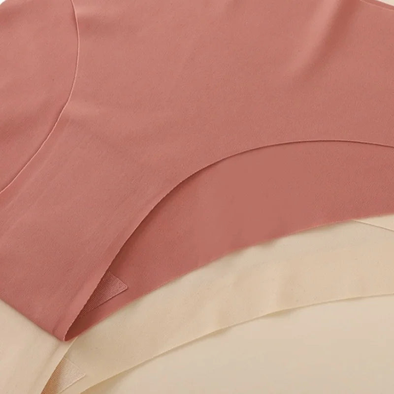 Seamless Low Waist Panties - 7Pcs Women Briefs Set With Cotton Crotch & Ice Silk - ZOOMNSTORE