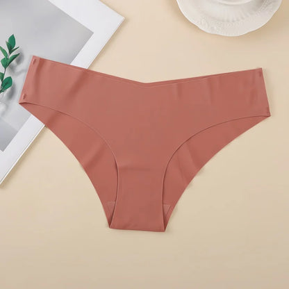 Seamless Low Waist Panties - 7Pcs Women Briefs Set With Cotton Crotch & Ice Silk - ZOOMNSTORE