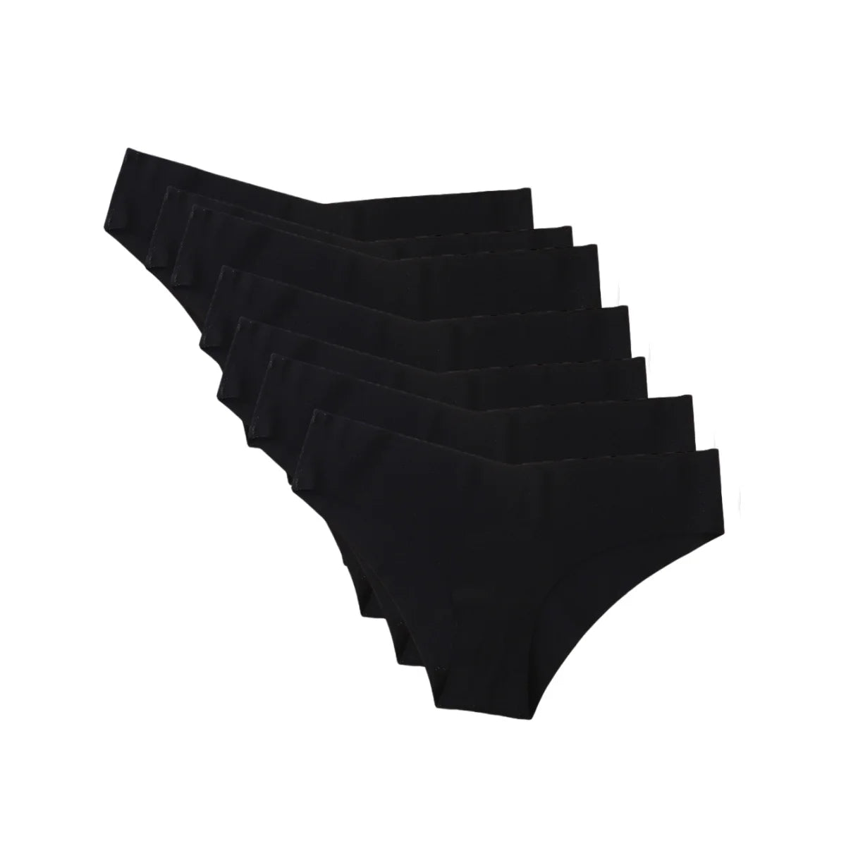 Seamless Low Waist Panties - 7Pcs Women Briefs Set With Cotton Crotch & Ice Silk - ZOOMNSTORE