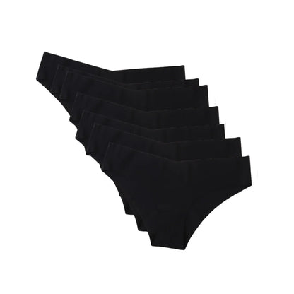 Seamless Low Waist Panties - 7Pcs Women Briefs Set With Cotton Crotch & Ice Silk - ZOOMNSTORE