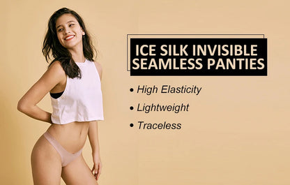 Seamless Low Waist Panties – Laser Cut Ice Silk Briefs For Women Comfort - ZOOMNSTORE