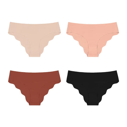 Seamless Low Waist Panties – Laser Cut Ice Silk Briefs For Women Comfort - ZOOMNSTORE