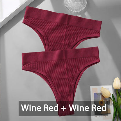 2PCS Womens Seamless Low-Rise Thong - Soft Breathable Brazilian Underwear - ZOOMNSTORE