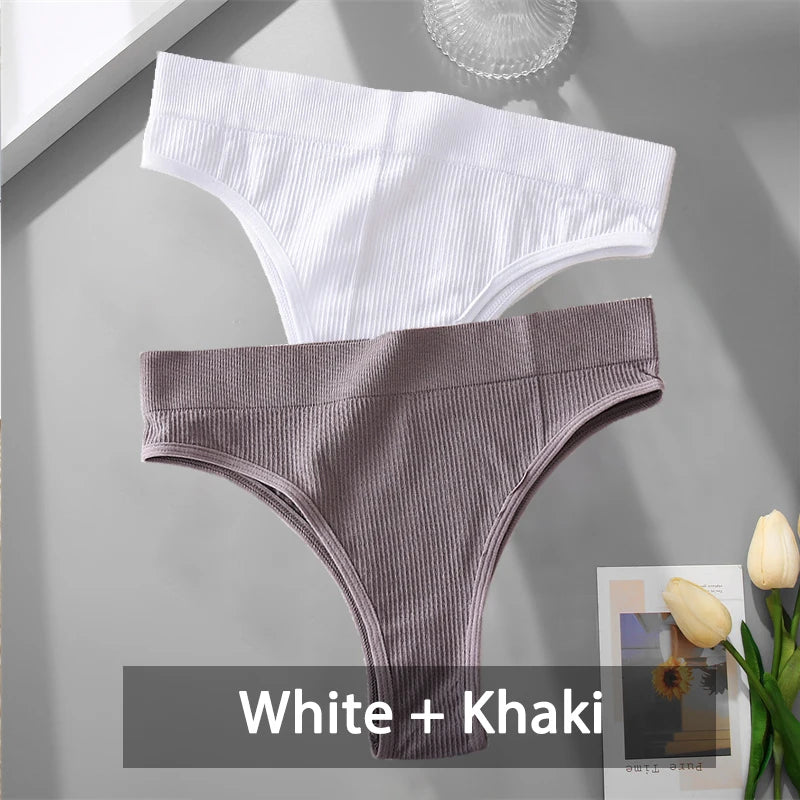 2PCS Womens Seamless Low-Rise Thong - Soft Breathable Brazilian Underwear - ZOOMNSTORE