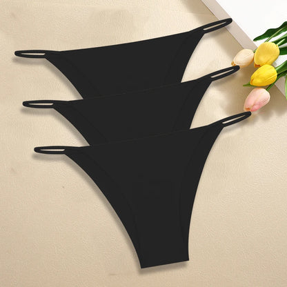 Ultra-Thin Seamless Womens Panties - 3Pcs Ice Silk Low Rise Briefs - ZOOMNSTORE