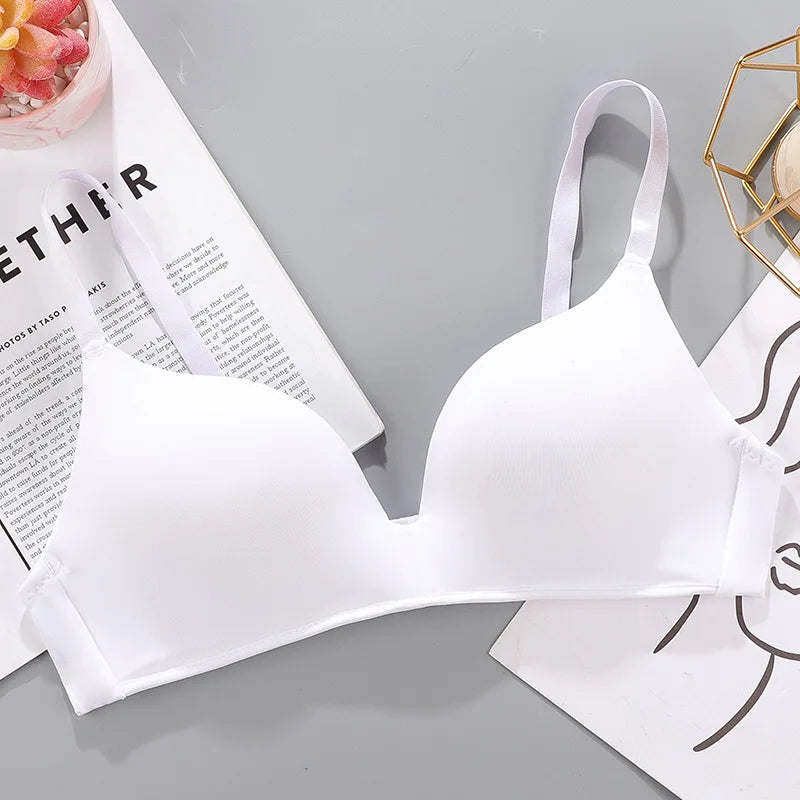 Women Seamless Bra Sexy No Wire Push Up Underwear Girls Students Breathable Thin 10 Colors Bras Female's Bra Breathable Gathered - ZOOMNSTORE