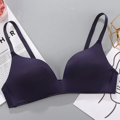 Women Seamless Bra Sexy No Wire Push Up Underwear Girls Students Breathable Thin 12 Colors Bras - ZOOMNSTORE
