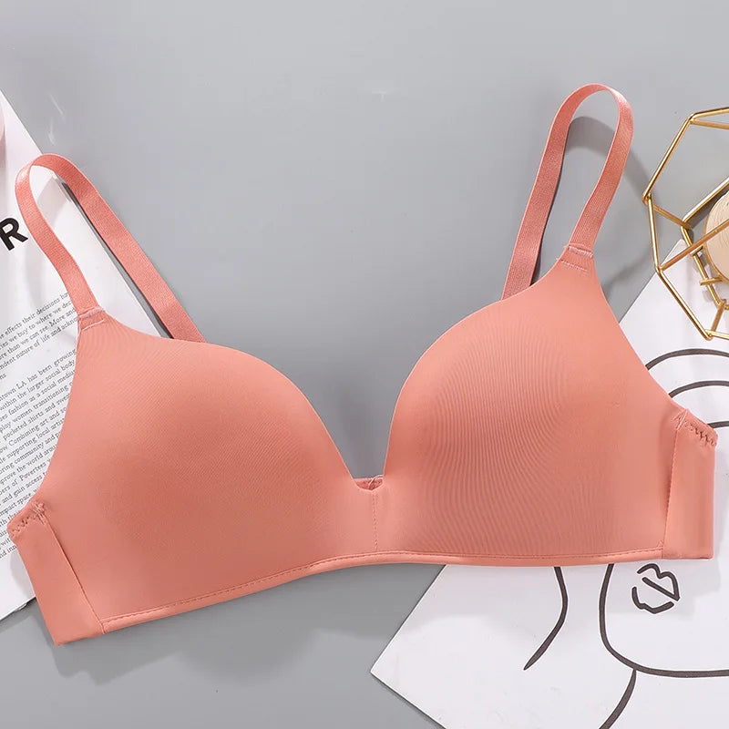 Women Seamless Bra Sexy No Wire Push Up Underwear Girls Students Breathable Thin 12 Colors Bras - ZOOMNSTORE