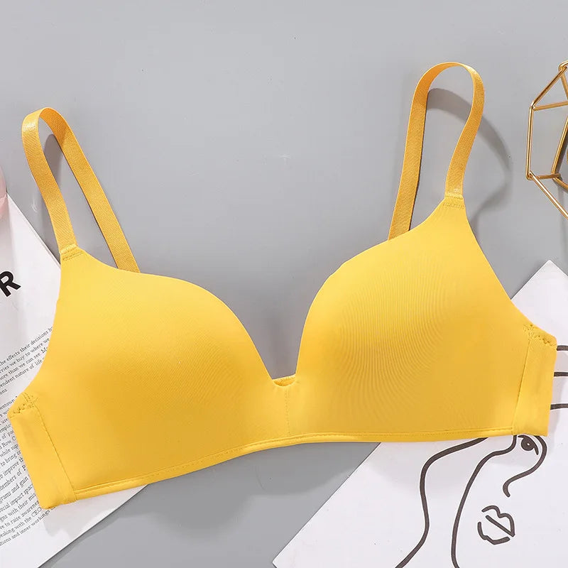 Women Seamless Bra Sexy No Wire Push Up Underwear Girls Students Breathable Thin 12 Colors Bras - ZOOMNSTORE
