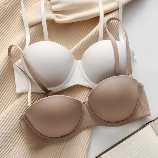 Seamless Push Up Bras For Women 1/2 Cup Underwear Padded Bra Comfort Invisible Brassiere Non-wire Fixed Cup Sexy Lingerie - ZOOMNSTORE