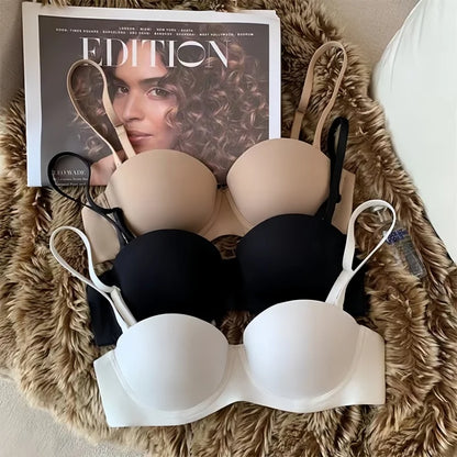 Seamless Push Up Bras For Women 1/2 Cup Underwear Padded Bra Comfort Invisible Brassiere Non-wire Fixed Cup Sexy Lingerie - ZOOMNSTORE