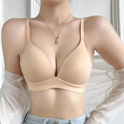 3Pcs/Set Seamless Bras For Women Non-wire Glossy Underwear Push Up Bra Without Steel Ring 3/4 Cup Female Comfort Lingerie - ZOOMNSTORE