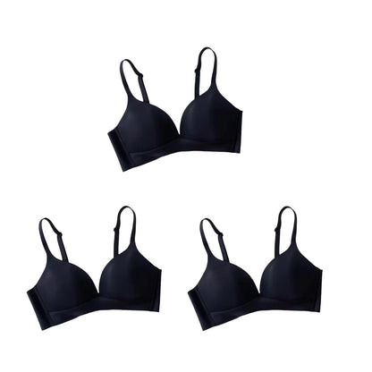 3Pcs/Set Seamless Bras For Women Non-wire Glossy Underwear Push Up Bra Without Steel Ring 3/4 Cup Female Comfort Lingerie - ZOOMNSTORE
