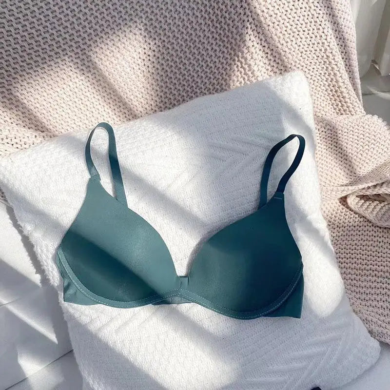 Women Seamless Bra Sexy No Wire Push Up Underwear Girls Students Breathable Thin 12 Colors Bras - ZOOMNSTORE