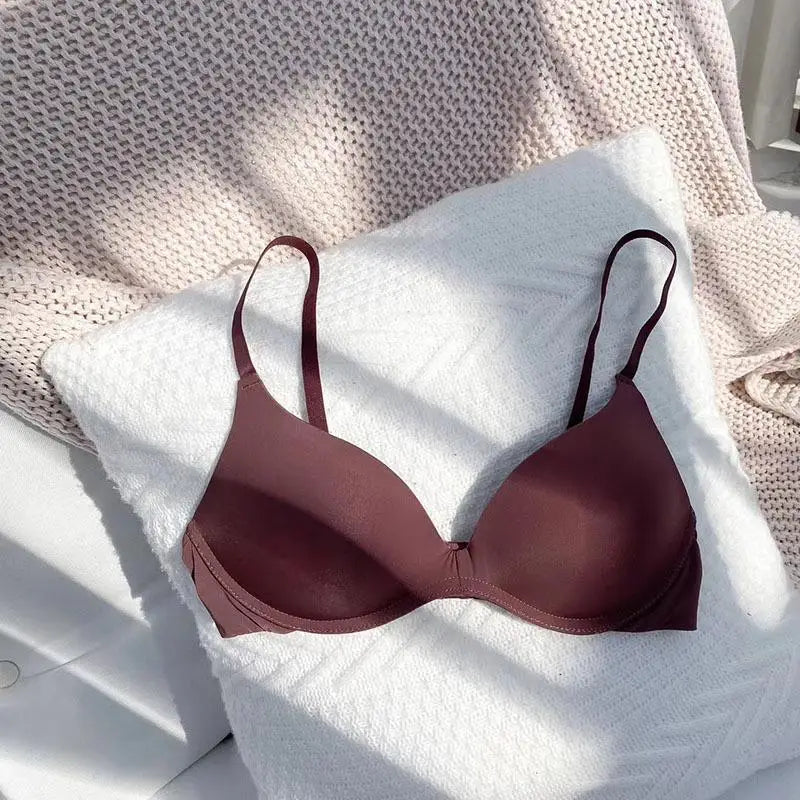 Women Seamless Bra Sexy No Wire Push Up Underwear Girls Students Breathable Thin 12 Colors Bras - ZOOMNSTORE