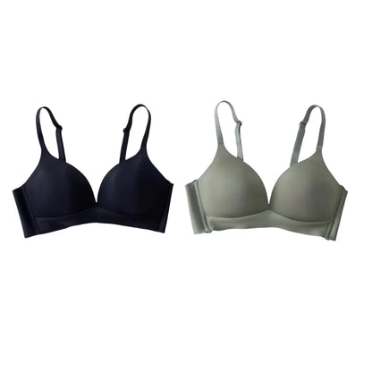 2Pcs/Set Seamless Bras For Women Glossy Underwear 3/4 Cup Push Up Bra Non-wire Bralette Japanese Female Sexy Lingerie S-XXL - ZOOMNSTORE