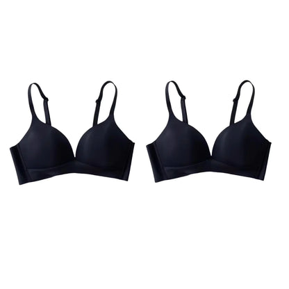 2Pcs/Set Seamless Bras For Women Glossy Underwear 3/4 Cup Push Up Bra Non-wire Bralette Japanese Female Sexy Lingerie S-XXL - ZOOMNSTORE