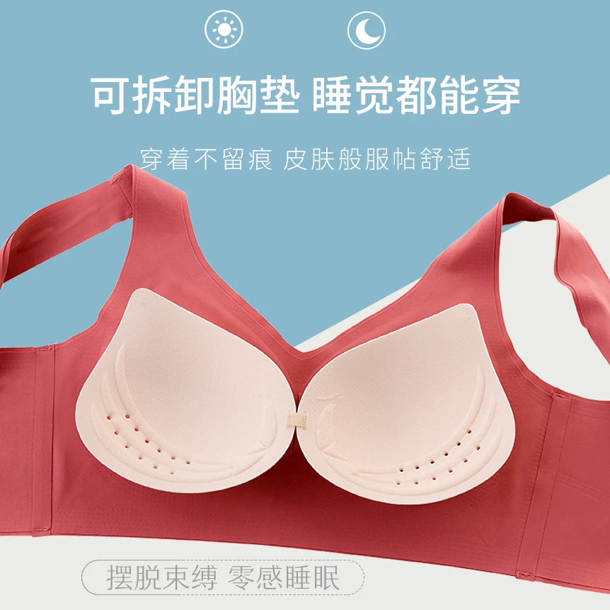 Seamless Sport Bra - Wireless Comfort Plus Size Bralette | Push Up, Lace Full Cup - ZOOMNSTORE