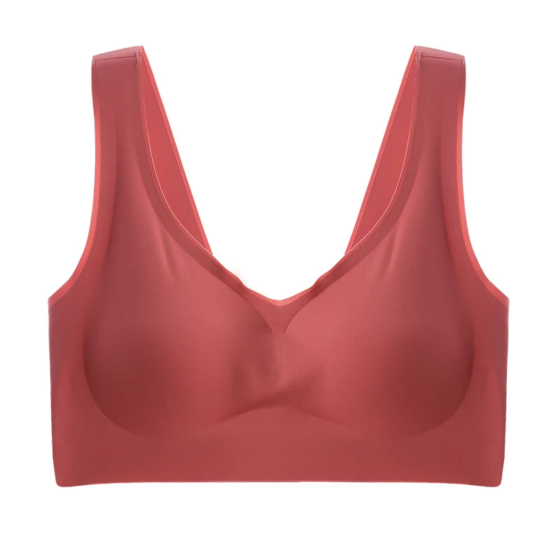 Seamless Sport Bra - Wireless Comfort Plus Size Bralette | Push Up, Lace Full Cup - ZOOMNSTORE