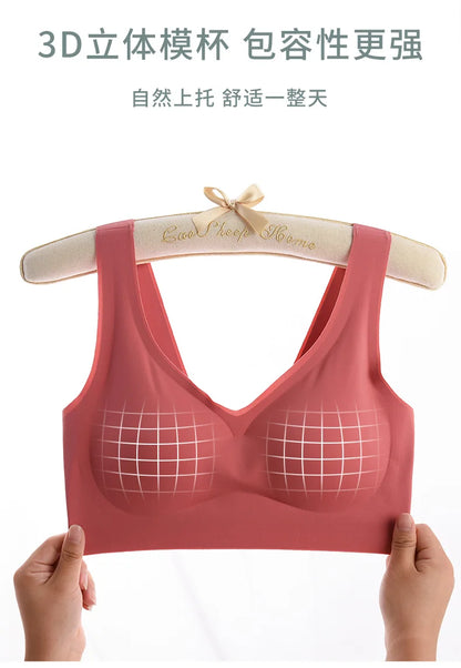 Seamless Sport Bra - Wireless Comfort Plus Size Bralette | Push Up, Lace Full Cup - ZOOMNSTORE