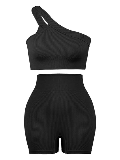 Seamless Sports Set Women Fitness Outfit – Yoga Suit Ribbed & Running Bra Padless - ZOOMNSTORE