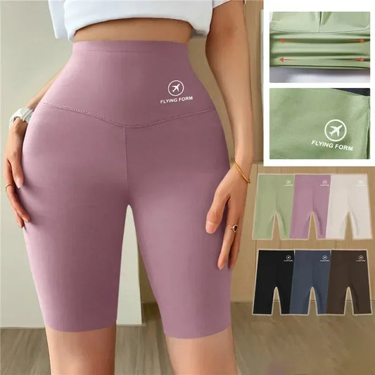 High Waist Womens Sports Shorts - Seamless Fitness Biker Shorts with Scrunch Butt Design - ZOOMNSTORE
