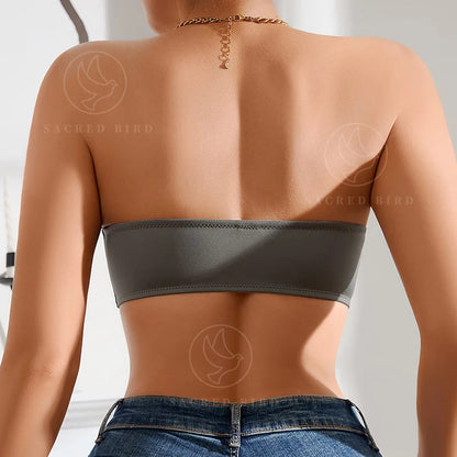 Seamless Strapless Bra - Wire Free One Piece Bralette With Padded Ice Silk Comfort - ZOOMNSTORE
