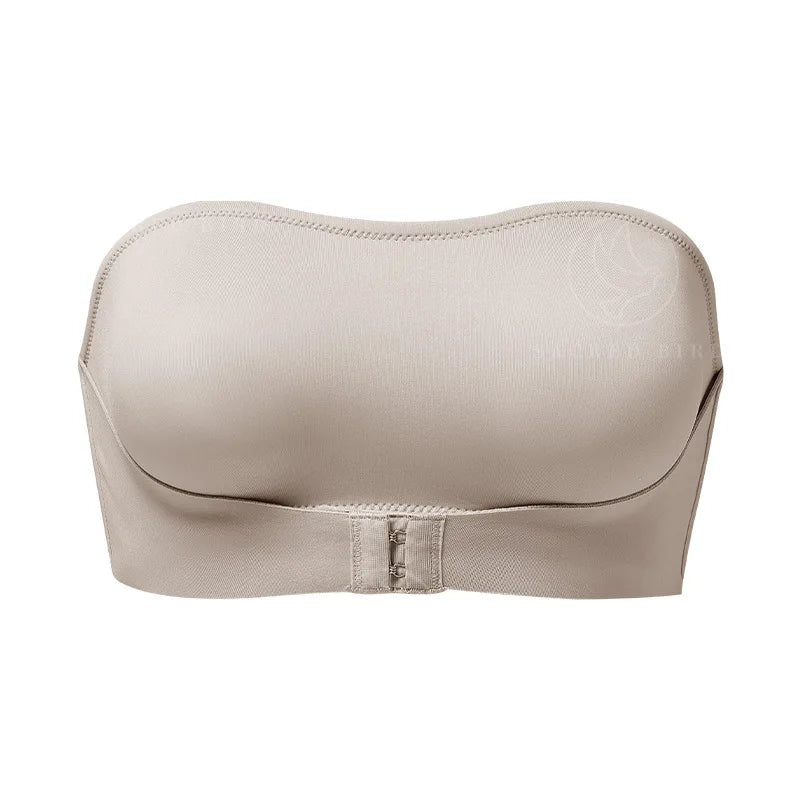 Seamless Strapless Bra - Wire Free One Piece Bralette With Padded Ice Silk Comfort - ZOOMNSTORE